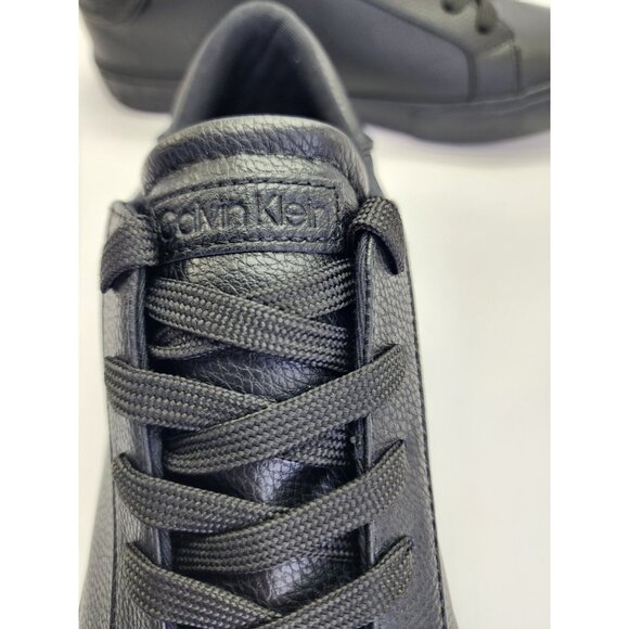 Calvin Klein Reon Lace-Up Sneaker Size 11.5 M Black PU Casual Shoe - Picture 3 of 13